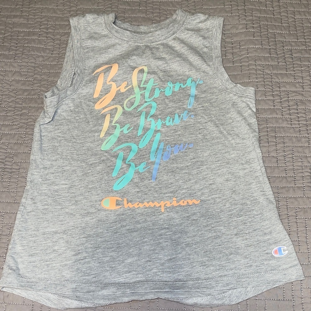 Champion Kids Gray Tank Top with Colorful Print